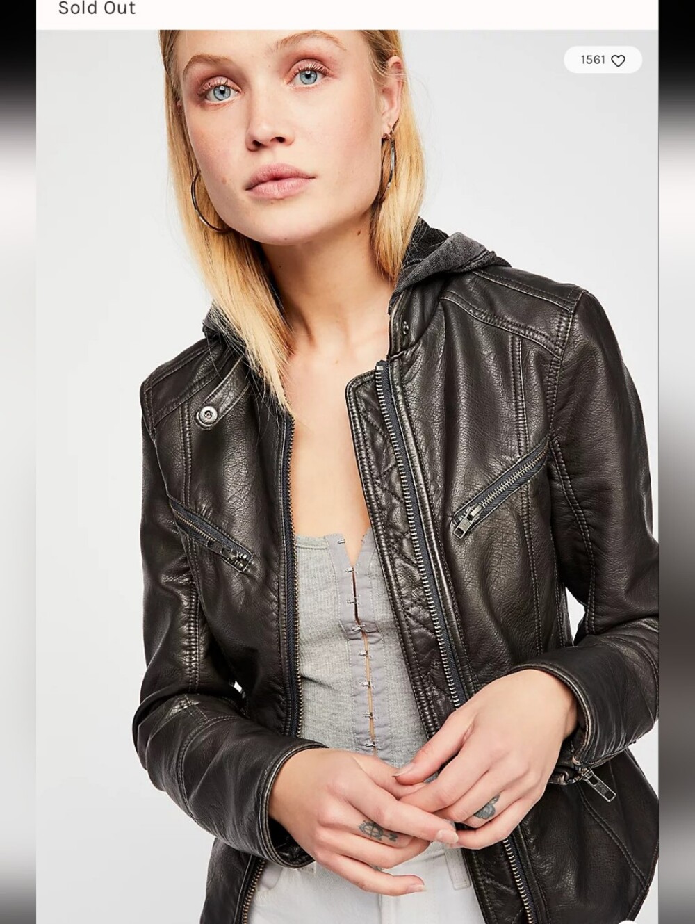 We The Free Monroe Hooded Faux Leather Jacket